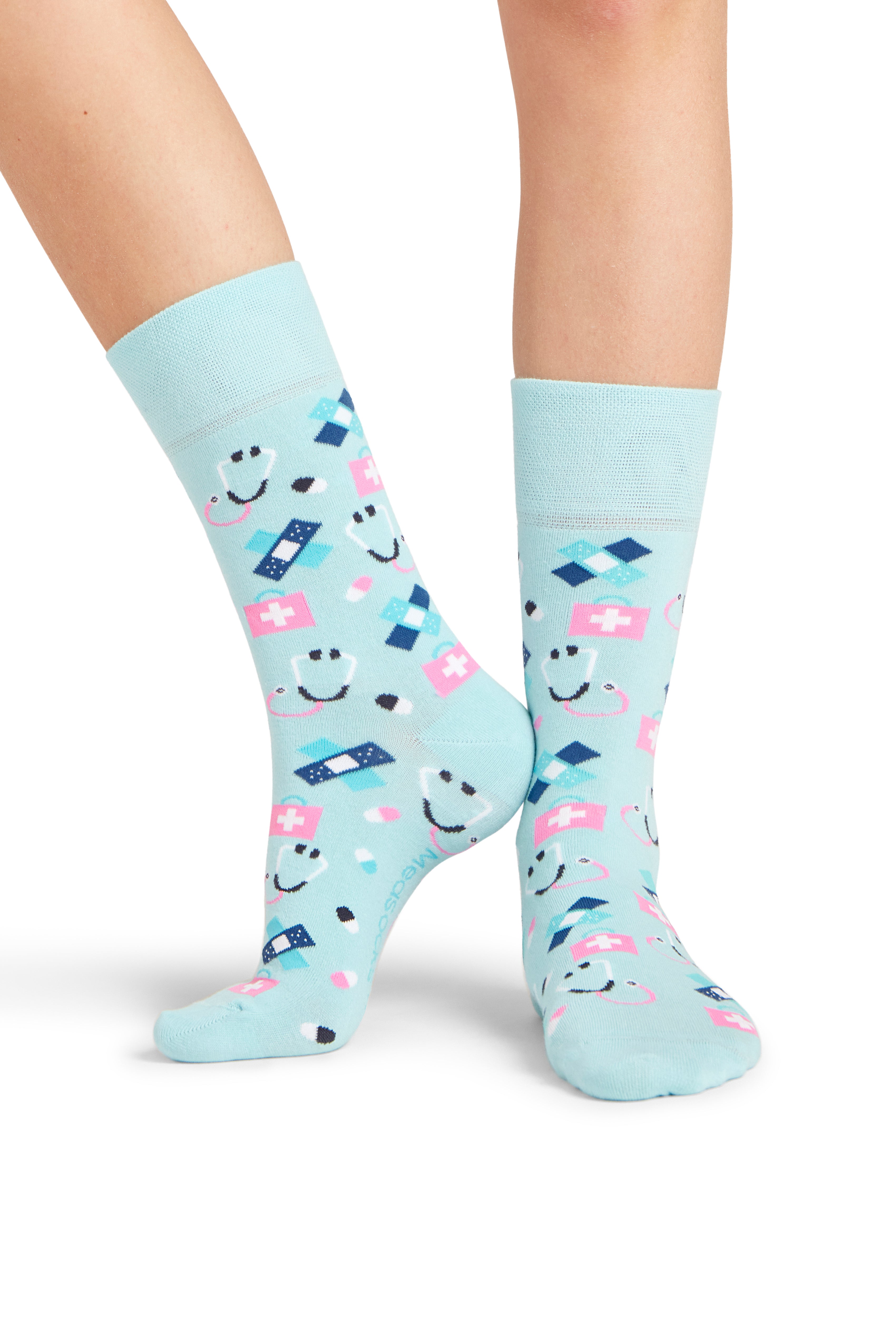Care socks blue & pink