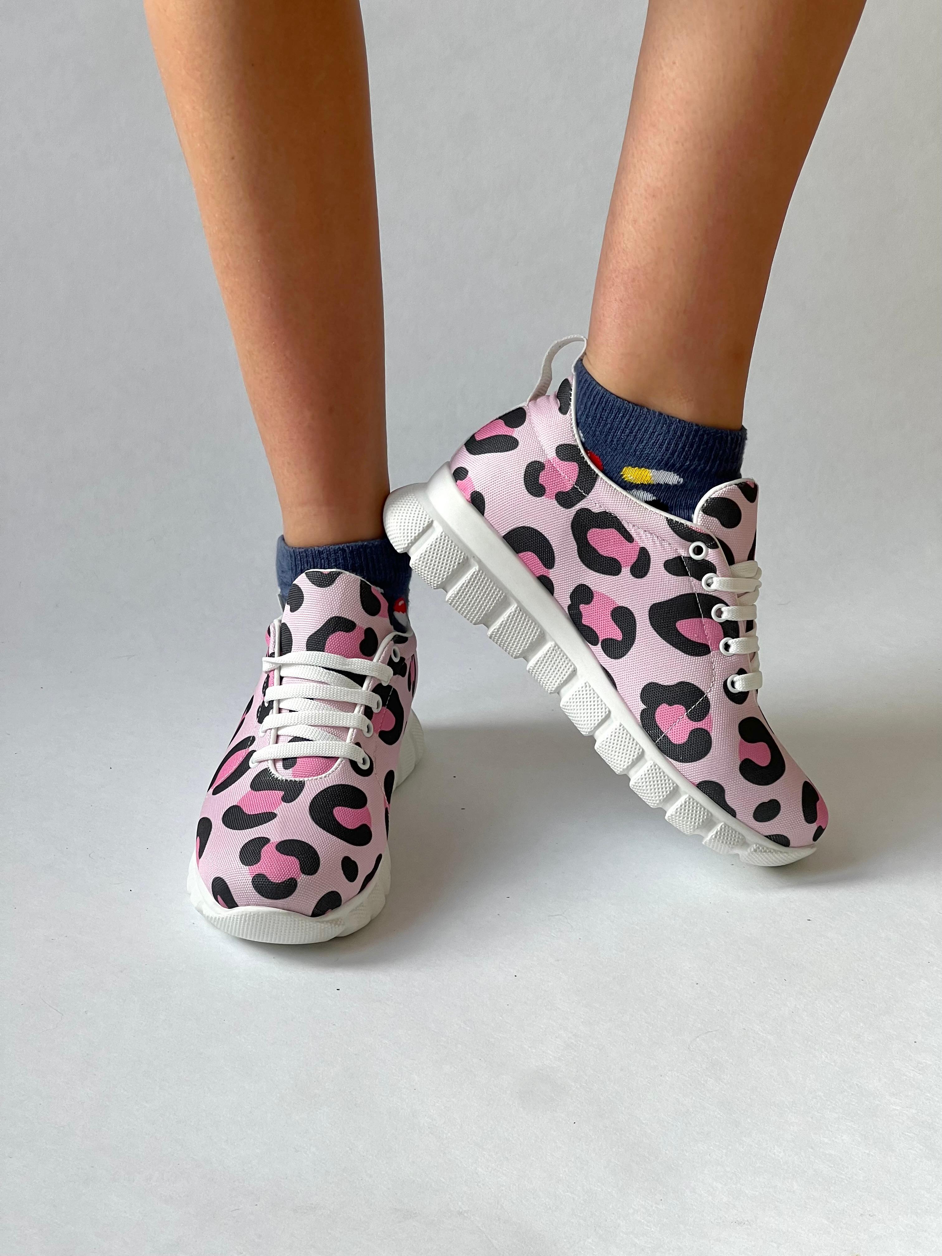 MedSocks Sneakers Panter Roze
