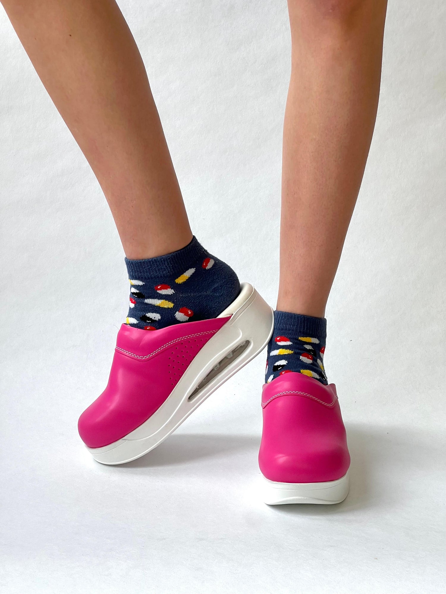 Airmeds Klompen Effen Donker Roze