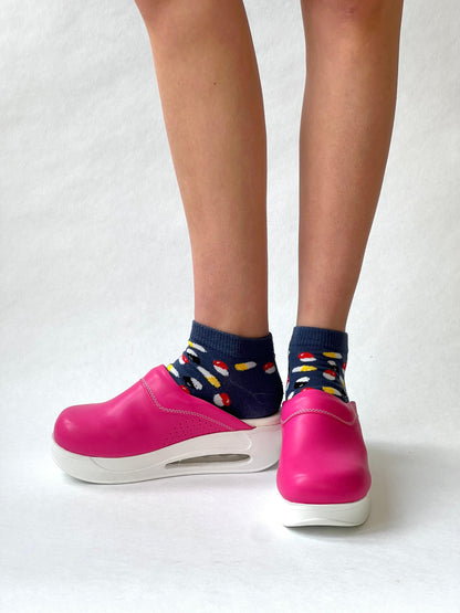 Airmeds Klompen Effen Donker Roze