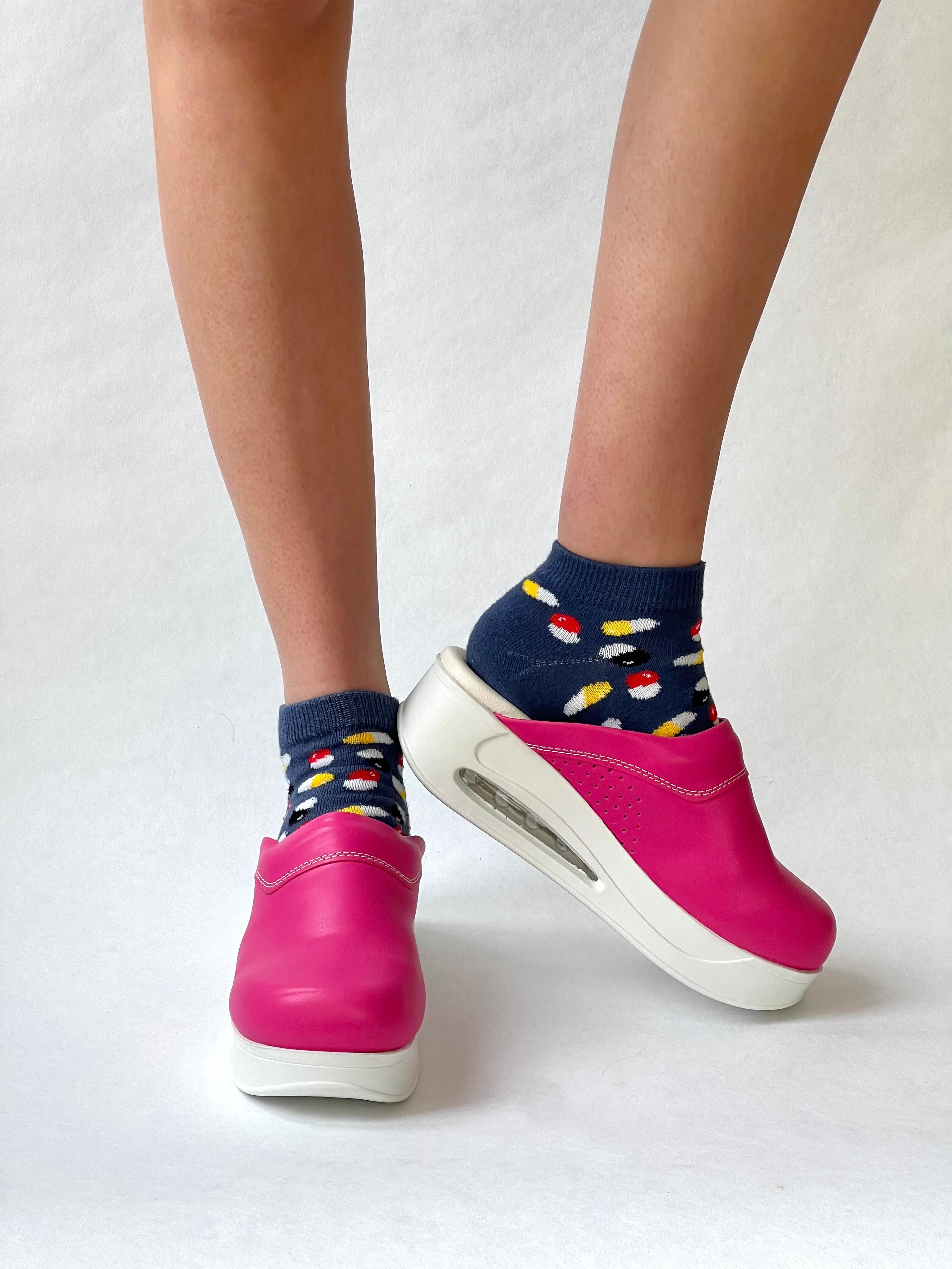 Airmeds Klompen Effen Donker Roze