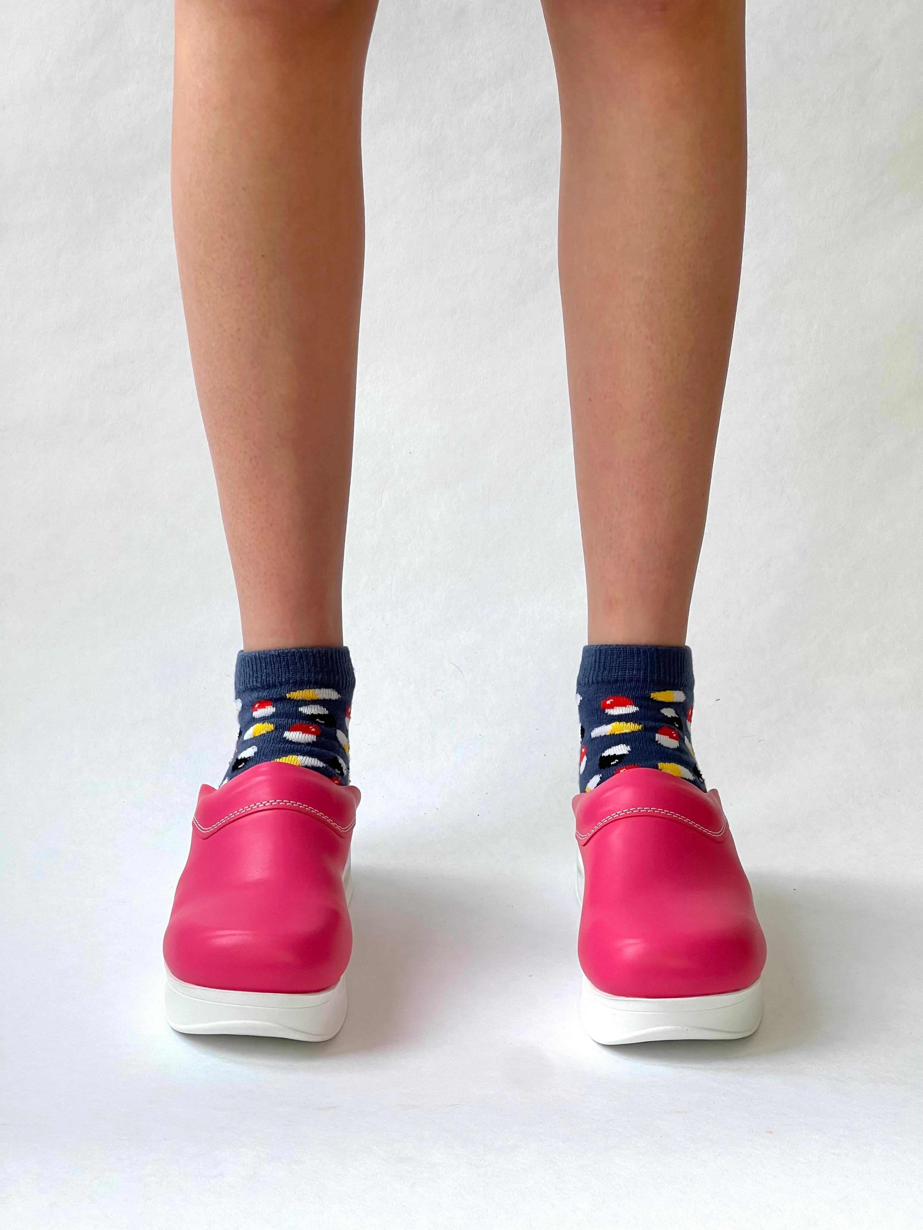 Airmeds Klompen Effen Donker Roze