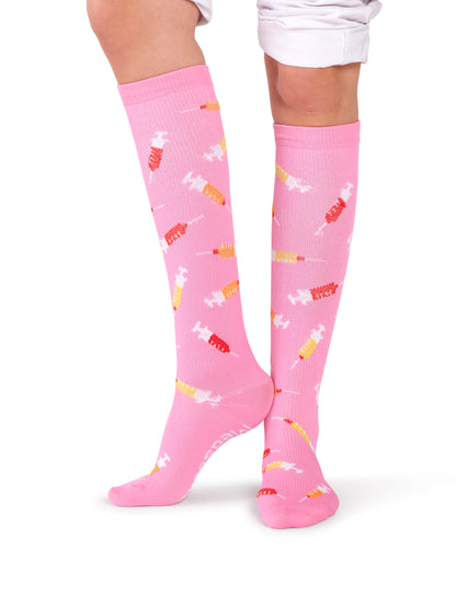 Compressie Sokken Spuitjes MedSocks Roze