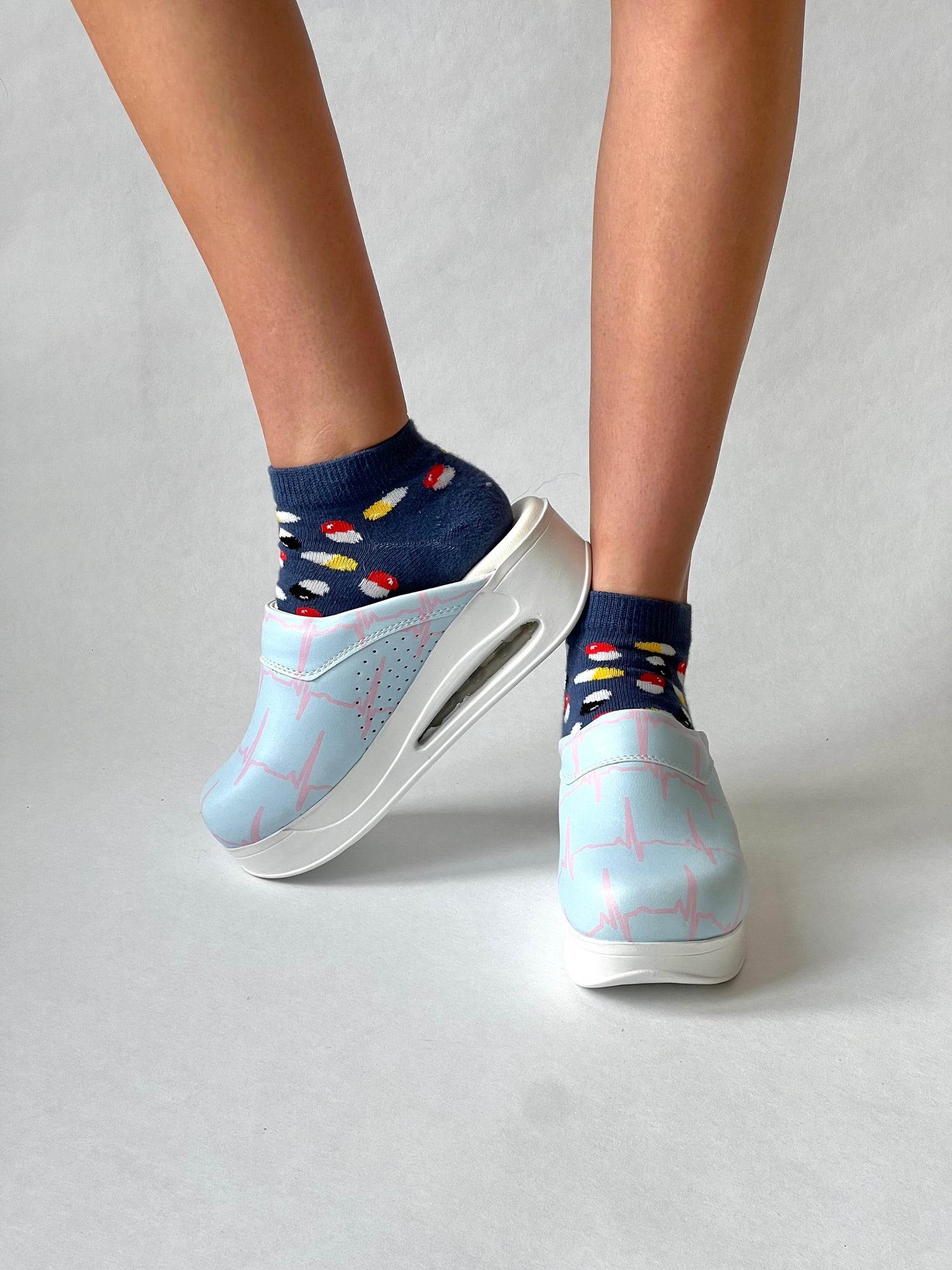 AirMeds Klompen LichtBlauw/Roze ECG