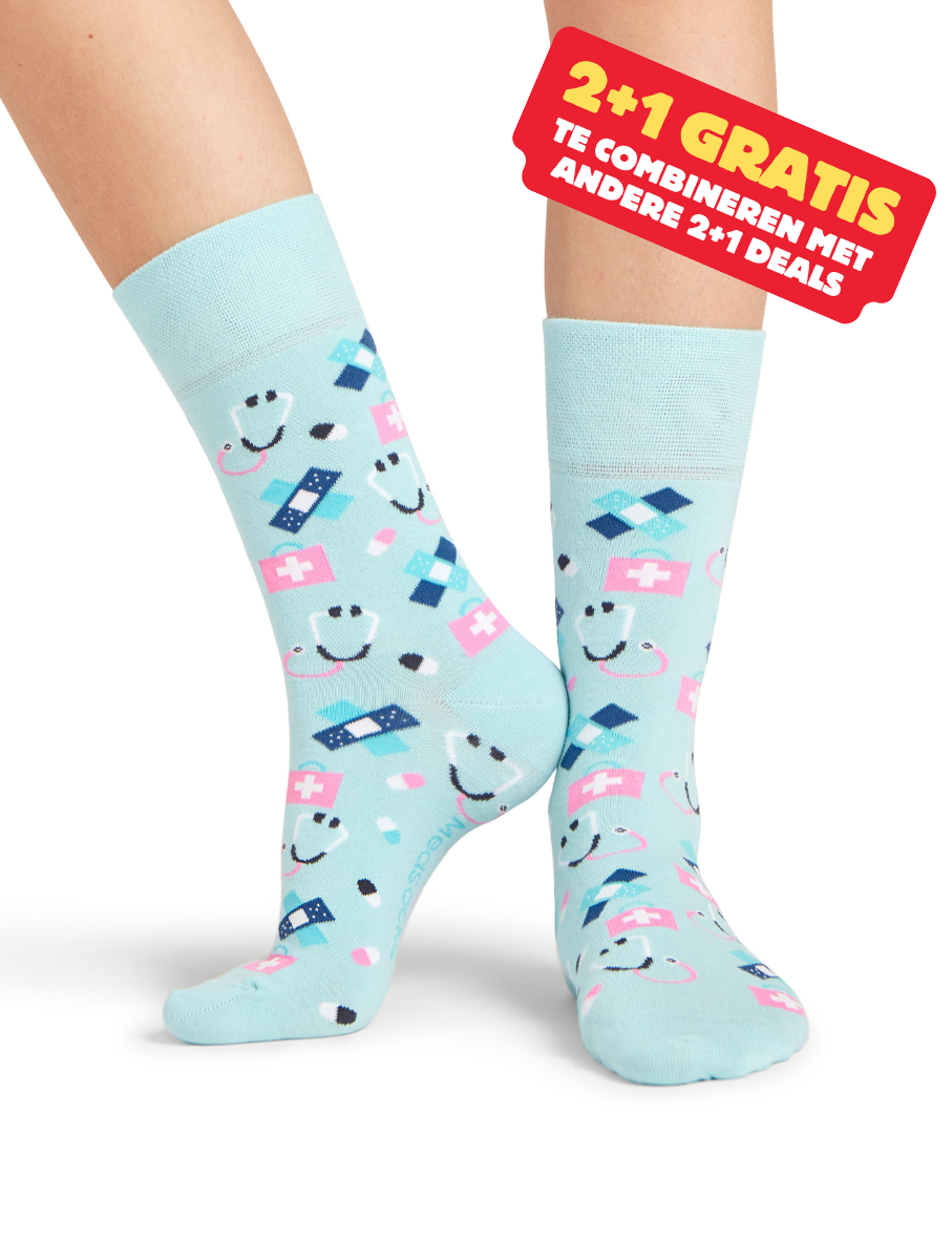 Zorg Sokken Blauw &amp; Roze