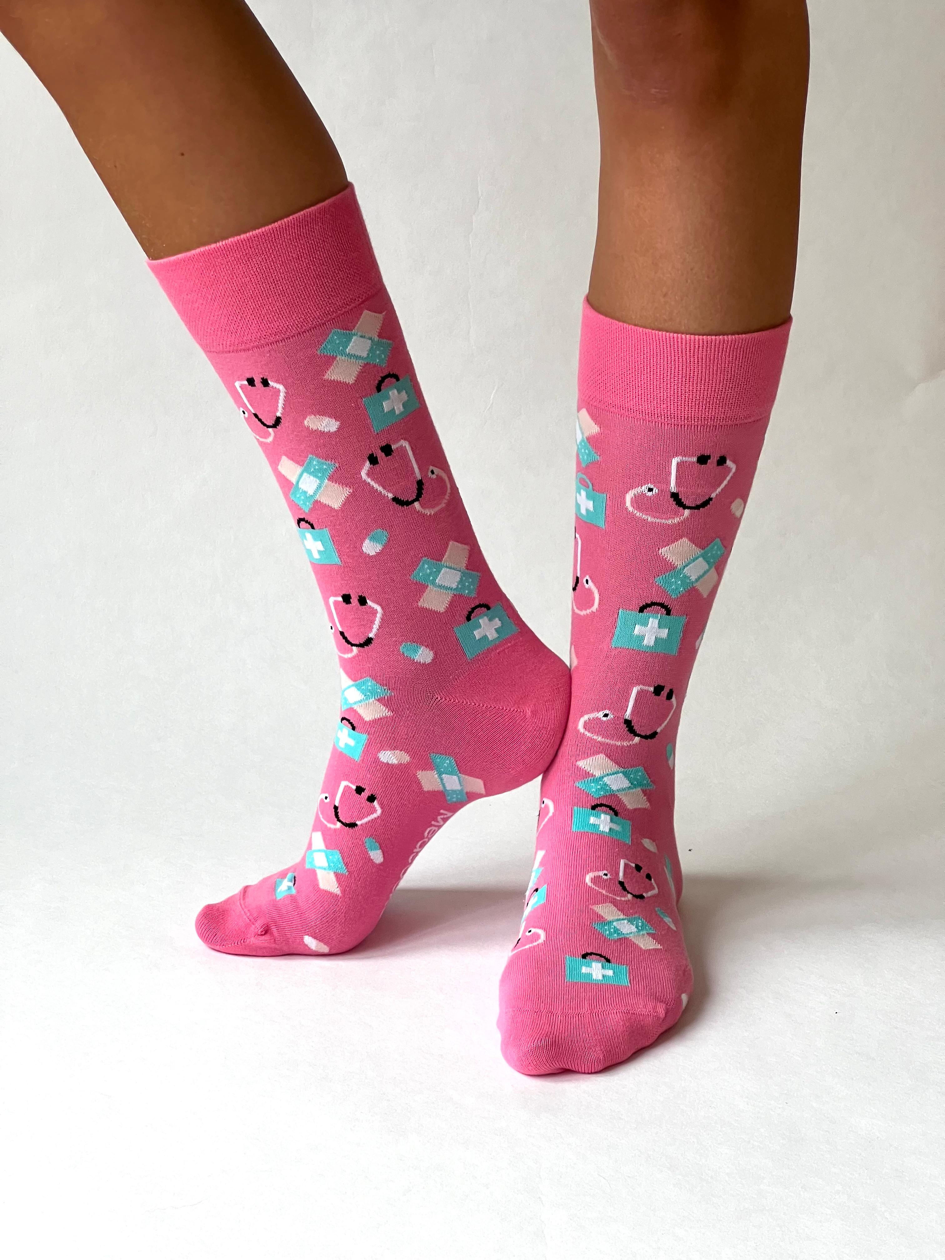 Zorg Sokken Roze/blauw