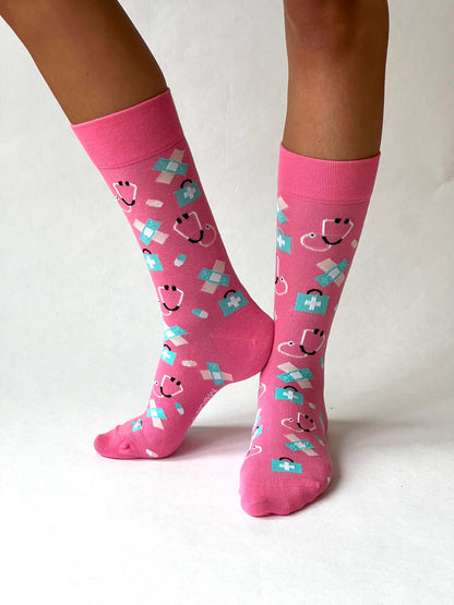 Zorg Sokken Roze/blauw