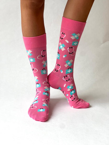 Zorg Sokken Roze/blauw