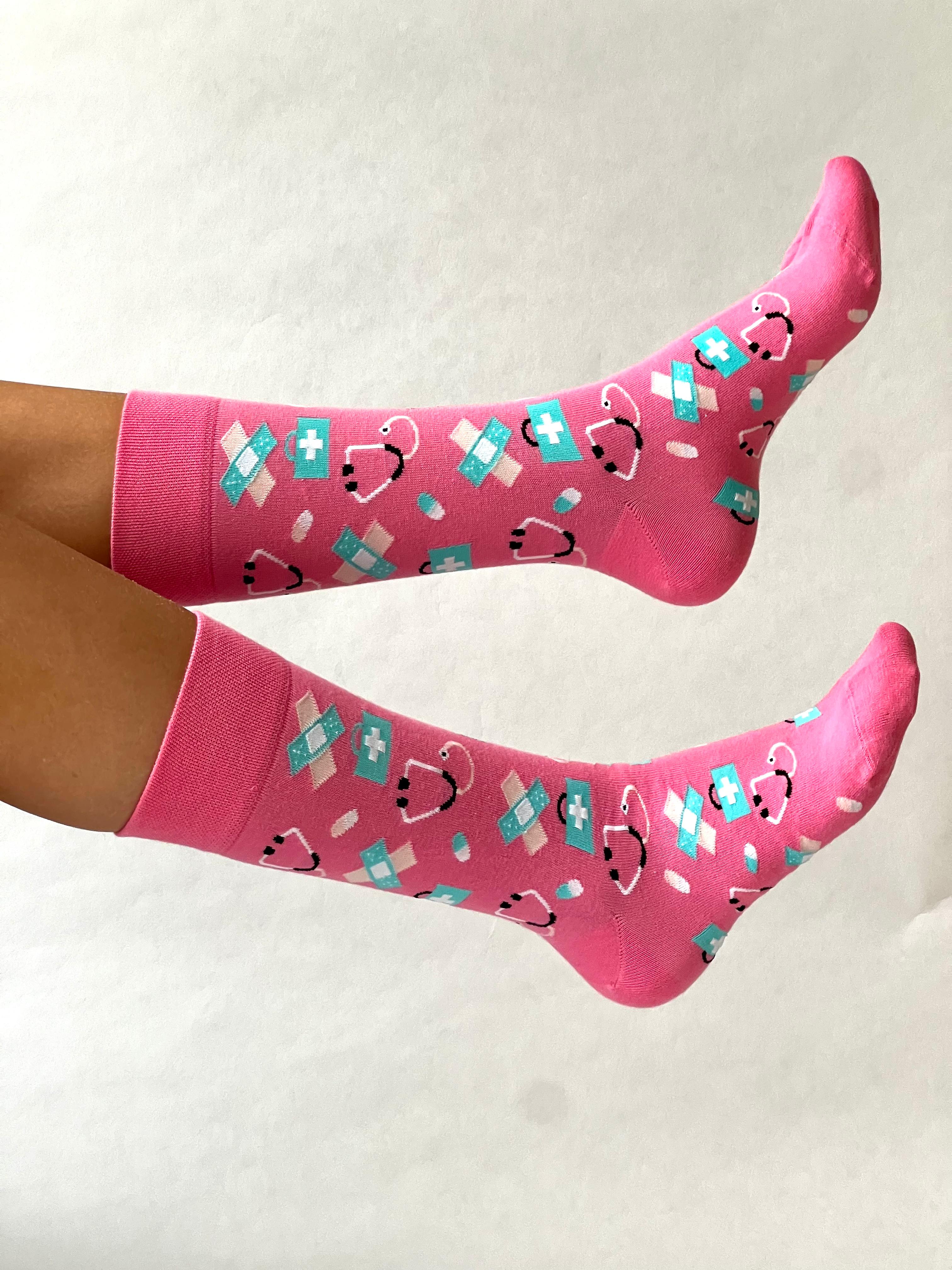 Zorg Sokken Roze/blauw