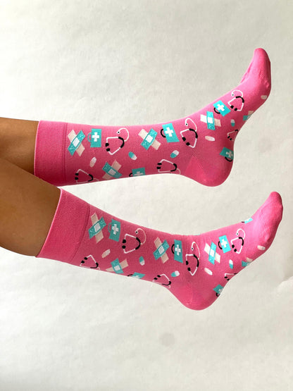 Zorg Sokken Roze/blauw