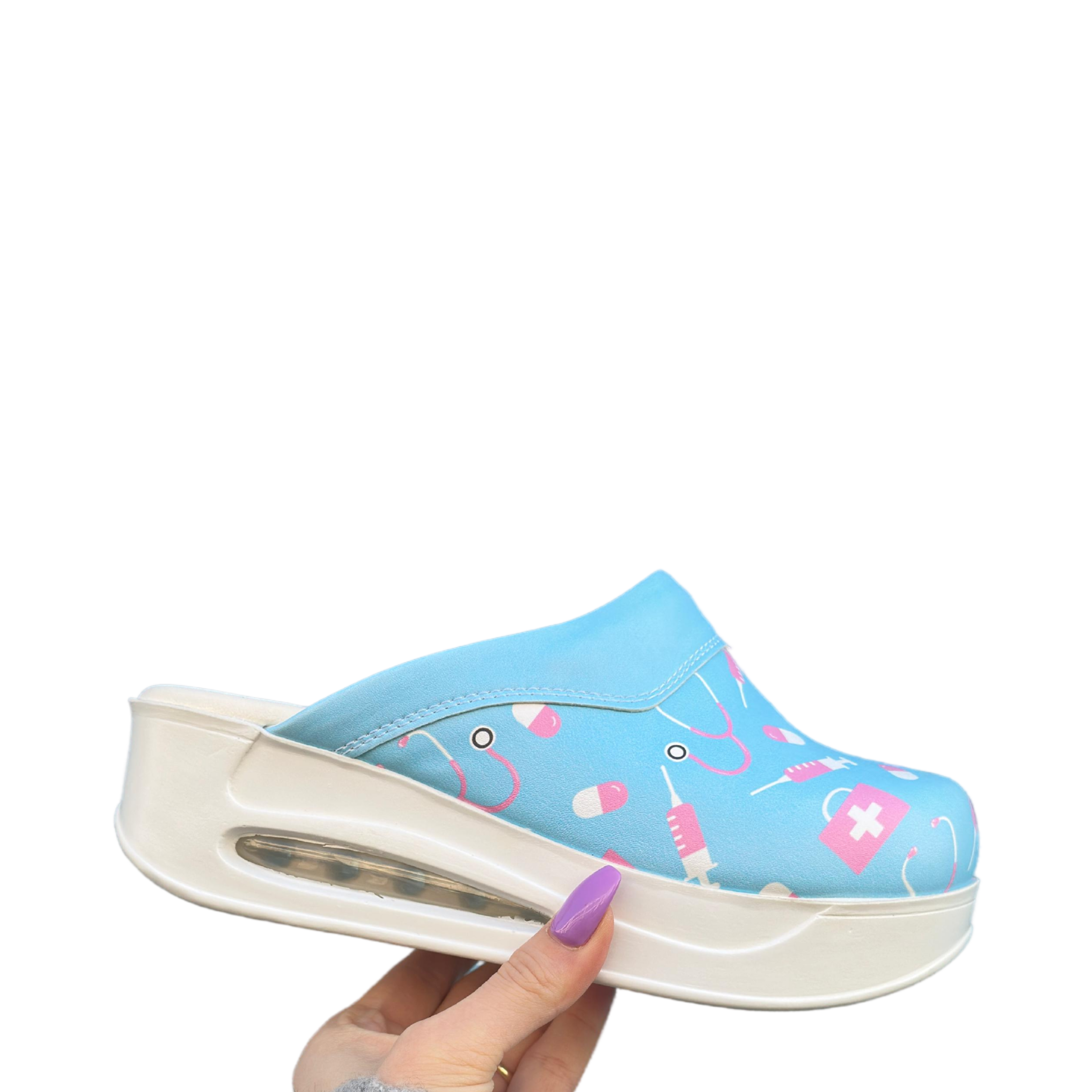 Zorg Blauw/Roze Airmeds Klompen