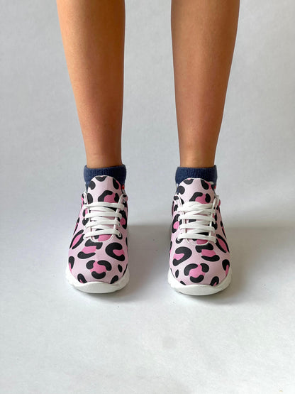 MedSocks Sneakers Panter Roze