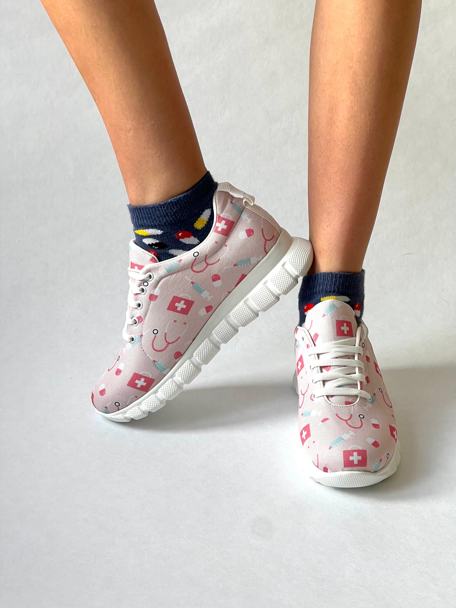 MedSocks Sneakers Zorg Lichtroze