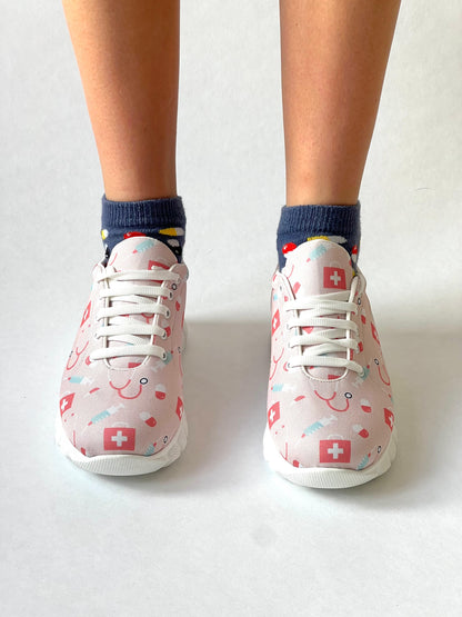 MedSocks Sneakers Zorg Lichtroze